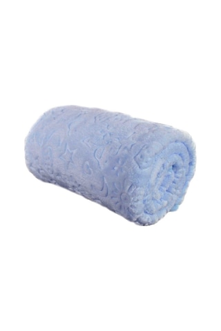 Bahar Bebek Beyaz Peluş Bebek Battaniyesi 100X120 Mavi 100 x 120 100 x 120