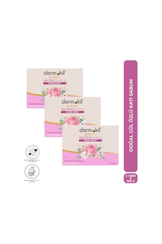 Dermokil Doğal Gül Özlü Katı Sabun 100 G X 3 Adet Gül