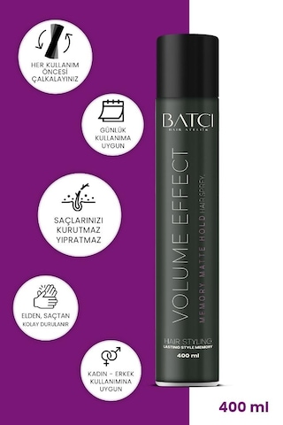 Batçı Hacimlendirici Hafızalı Memory Mat Saç Spreyi 400 Ml