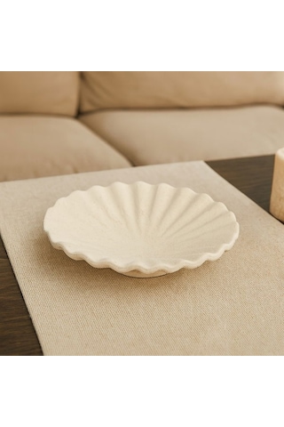 Evidea Deco Olite Dekoratif Tabak - Bej - 26 Cm