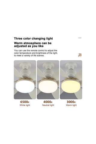 Symbee Ev Çocuk Odası Yatak Odası Kullanıma Uygun Led Fan Lambası, Kum Saçı Akrilik/kristal Abajur Seçenekli, 30w E27, Uzakdan Kumanda İle Sürekli Işık Ayarlama, 42cm Çap