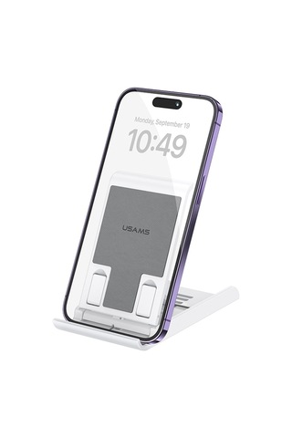 Cbtx Usams Us-zj073 Evrensel Telefon Tablet Masaüstü Standı Çok Açılı Ayarlanabilir Katlanabilir Masaüstü Telefon Tutucu Braketi - Beyaz