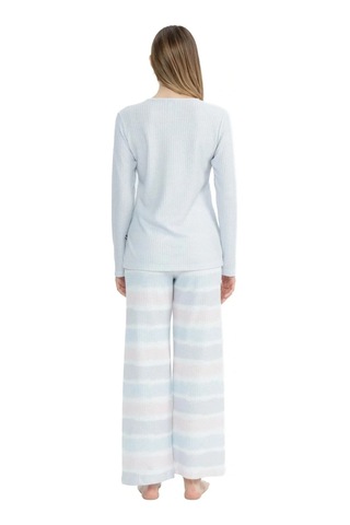 U.S. Polo Assn. 17096 Kadın Gri Uzun Kollu Patlı Pijama Takım Gri
