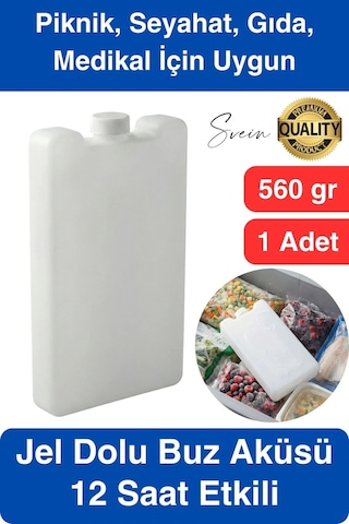 12 Saat Süreli 560 Gr Jel Dolu Buz Aküsü Plastik Soğuk Zincir Gıda Yiyecek Uzun Süre Koruma 1 Adet Çok Renkli