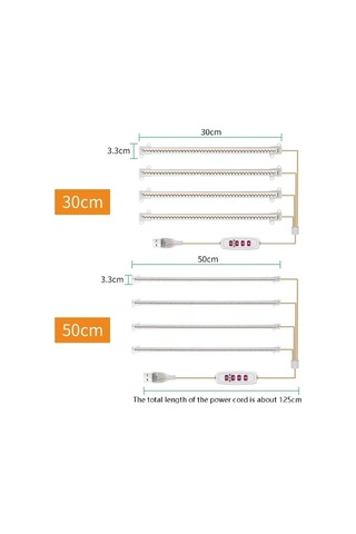 Tongxida Led Bitki Büyüme Lambası, 50cm Pembe, Akıllı Uzaktan Kumandalı Dolap Işığı Zaman Saksı Pembe
