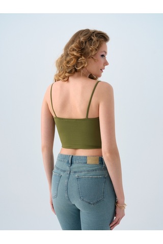 Crop Kadın Top Haki