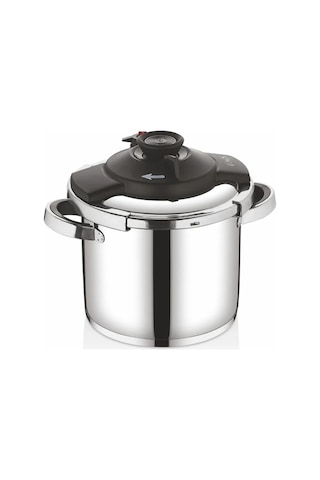 5108 - 2 Parça - İndüksiyonlu, 22 Cm - 9,0 Litre Matik, Düdüklü Tencere, Gümüş Gövde, Siyah Detay Gümüş - Siyah 5108 - 2 Parça - İndüksiyonlu, 22 Cm - 9,0 Litre Matik, Düdüklü Tencere, Gümüş Gövde, Siyah Detay Gümüş - Siyah
