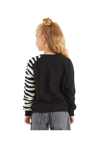 Denokids Fırfırlı Zebra Kız Çocuk Siyah Sweatshirt Mint