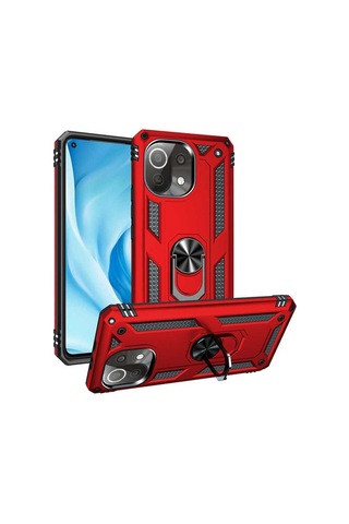 Xiaomi Mi 11 Lite Kılıf Zore Vega Kapak Kırmızı