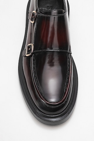 Dericlub Erkek Kemerli Loafer Ayakkabı Gerçek Deri T575 Bordo
