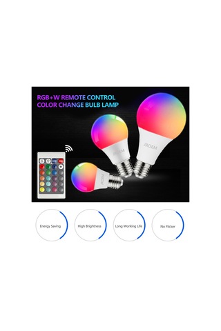 Yaleker E27 Rgb+ Beyaz Led Ampul 18w/a70: Uzaktan Kumanda, Işıklık Ayarı, Renk Değiştirme Ve Hafıza Özelliği Diğer
