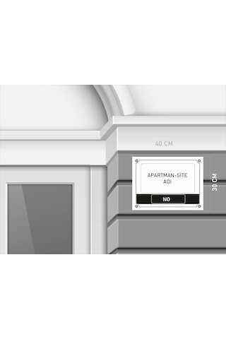 Kişiye Özel Apartman Kapı İsim Numara Pvc Levha 40x30 Cm