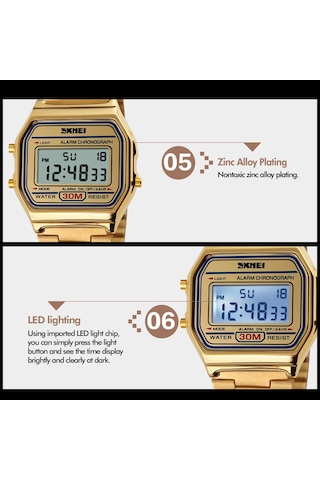 Leezsing "skmeı 1123 Unisex Spor Ve İş Kol Saati - Su Geçirmez, Kronometreli, Led Aydınlatmalı" Çok Renkli