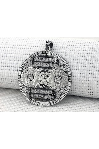 Takıhan Ayetel Kürsi Nas Felak İnşirah Sureleri Koruma Duası Yazılı 925 Ayar Gümüş Kolye Ucu