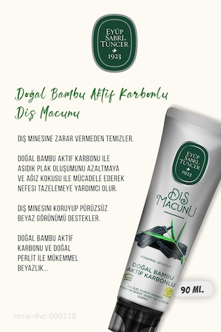 Eyüp Sabri Tuncer Bambu Karbonlu Diş Macunu 3 x 90 ML + Rosie Pamuk 60'lı