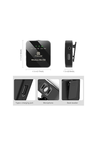 Ebitda Type-c Telefon Ve Alıcı İçin Kablosuz Yaka Mikrofonu, Siyah Type-c 2 Tx + 1 Rx Siyah