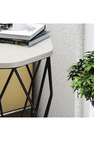 Variant Sofya Metal Yan Sehpa - Krem