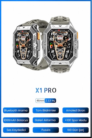 Arvonx Watch X1 Pro Iphone Ve Android Tüm Telefonlara Uyumlu Akıllı Saat(İthalatçı Garantili)