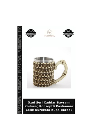 Özel Seri Cadılar Bayramı Korkunç Konseptli Paslanmaz Çelik Kurukafa Kupa Bardak Çok Renkli