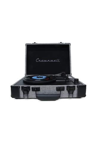 Crownwell 05 33-45-78 'lik Plak Çantalı Bluetooth Pikap Gri Özel