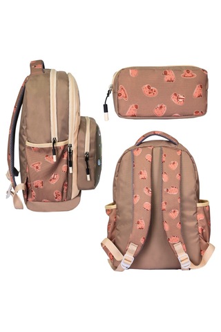 İlkokul 3 Lü Set Capybara Baskılı, Beslenmeli Ve Kalemlik