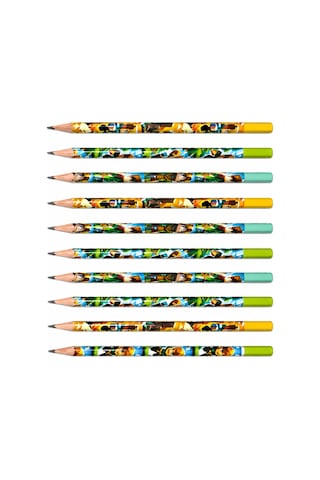 Mcraft Desenli Üçgen Fatih Kurşun Kalem 12 Adet Çok Renkli