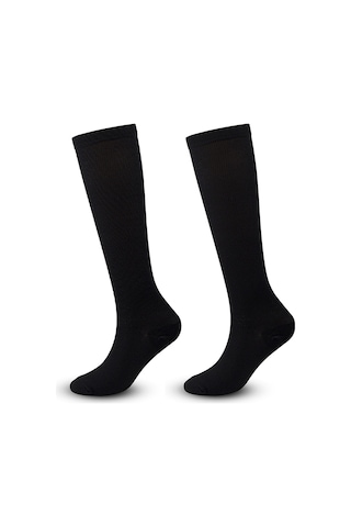 Vkemall Unisex Siyah Kompresyon Çorap - Yüksek Esneklikli, Nefes Alıcı, Spor Ve Outdoor Aktivitelere Uygun - S/m Beden Siyah