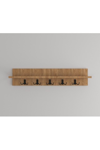Portmanto Elbise Askılığı, Duvar Askılığı 80 Cm Meşe