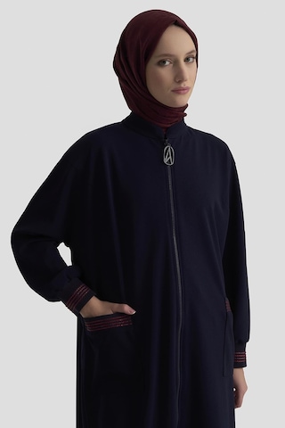 Armine Trend Kolları Ribanalı Boydan Fermuarlı Cepli Giy Çık Lacivert 25kt557