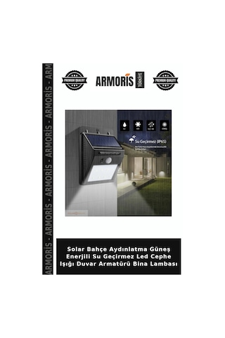 Solar Bahçe Aydınlatma Güneş Enerjili Su Geçirmez Led Cephe Işığı Duvar Armatürü Bina Lambası