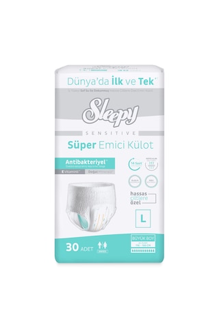 Sleepy Sensitive Antibakteriyel Emici Külot Large 30 Adet