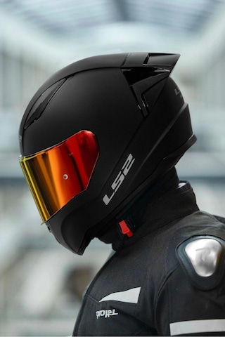 LS2 Rapıd 2 Race Kırmızı Şeffaf Camlı Kask Mat Siyah