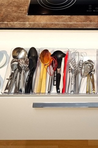 Color House 3 Adet Kepçelik Organizer Şeffaf Çekmece İçi Düzenleyici 30,8 Cm 15,4 Cm X3 Adet Şeffaf 30 X 49 Diğer