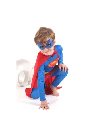 Gökmen Tekstil Süpermen Çocuk Kostümü Superman Kostüm Unısex Çok Renk
