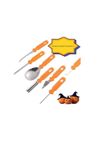 Padalink Pumpkin Ve Meyve Oymak İçin Paslanmaz Çelik Araç Seti - Halloween Dekorasyonu Ve Yemek Sunumu İçin 7 Parça Profesyonel Takım Diğer