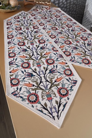 Çeyiz Diyarı Gülsüm 2li Lüks Runner 45x140 Cm Çok Renkli