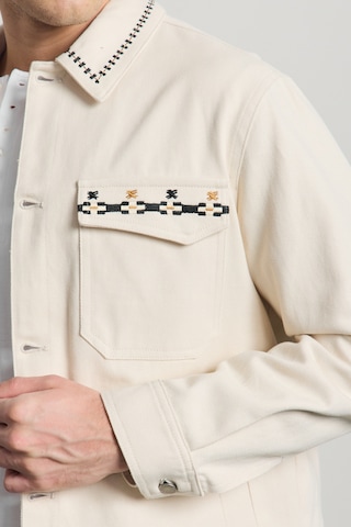 Danger Erkek Nakışlı Denim Ceket Bej