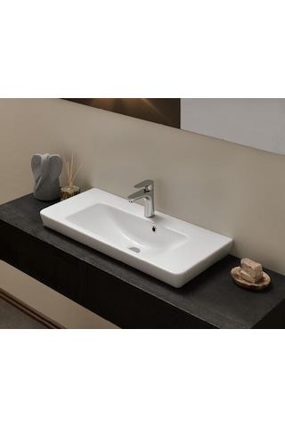 Turkuaz Seramik Cerastyle Porto 85 x 38 CM Etajer Lavabo
