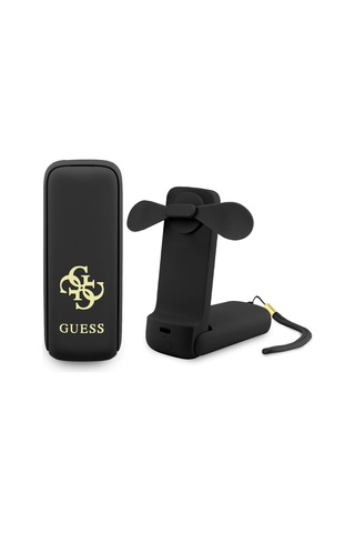 Guess Lisanslı 4g Büyük Metal Logolu 3 Kademeli Katlanabilir Aynalı Portatif Soğutucu El Fanı Siyah