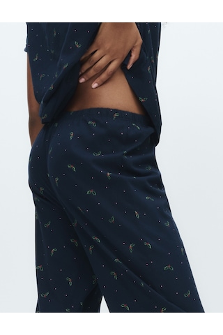 Marks & Spencer Pamuk Karışımlı Pijama Takımı T37004619F Lacivert