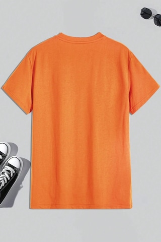 Erkek Milano Baskılı Oversize Tshirt Turuncu