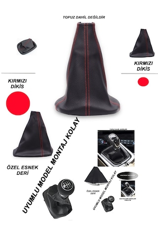 Seat Leon Uyumlu Oto,araç Vites Körüğü Kırmızı Dikiş Alfa Romeo Giulietta