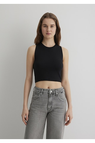 Mavi - Siyah Crop Top 1610786-900 Siyah -556298526-