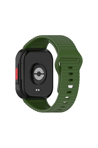 Redmi Watch 6 Silikon Kordon Tırtıklı Suya Dayanıklı Tasarım Koyu Yeşil