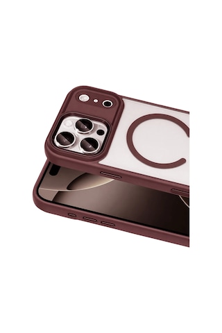 Joko Apple iPhone Uyumlu 18 Pro Max Terea Magsafe Kapak - Bordo Çokrenkli