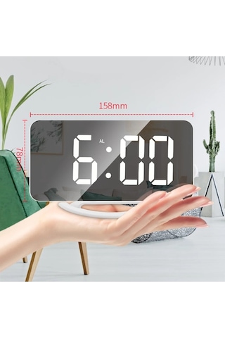 Techtic Alarmlı Termamotre Aynalı Çift USB Masa Saati