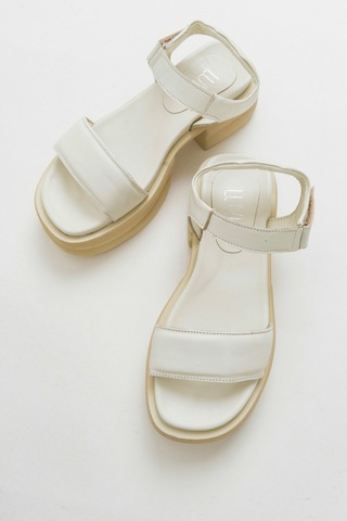 Luvishoes Swan Krem Kadın Deri Sandalet Krem