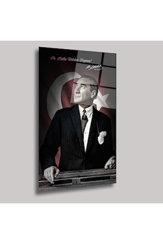 Atatürk - Ne Mutlu Türküm Diyene - Cam Tablo - Deg0286