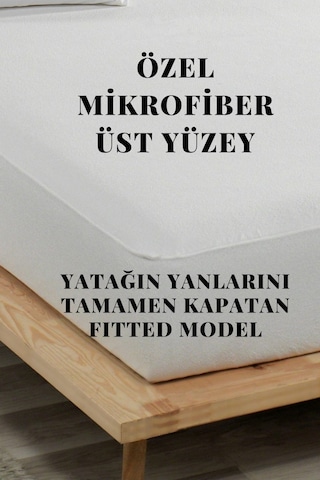 Ely Parker Sıvı Geçirmez Alez Mikro Fitted Çift Kişilik Tek Kişilik Bebek Alezi Su Yatak Koruyucu ELYPRKR00569 Beyaz