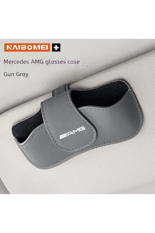 Araba Visor Pu Deri Gözlük Depolama Klip Güneş Gözlüğü Tutucu Gözlük Tutucu Için Grey